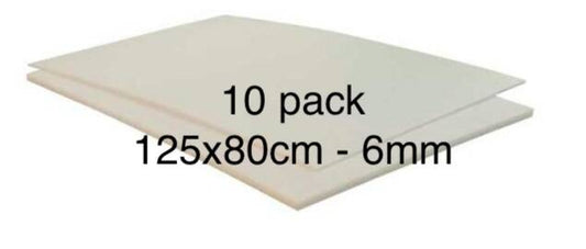 10 pcs Depron foam 6mm (G6) white ± 80x125cm (31,5"x49") 10m2 XL