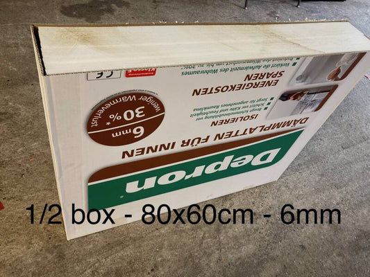 1/2 Box - 20 pcs Depron foam 6mm (G6) white ± 80x60cm (31,5"x23,5") 10m2