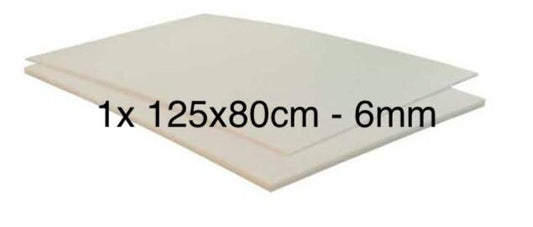 1 pc	Depron foam 6mm (G6) white ± 80x125cm (31,5"x49") 1m2 XL