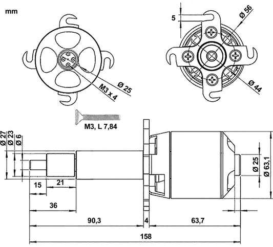 Robbe Modellsport RO-POWER TORQUE LS 6330/15 Brushless Motor 280 K/V