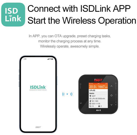 ISDT Air 8 mit BattAir Technologie 1-8S Wireless Smart Charger 500W