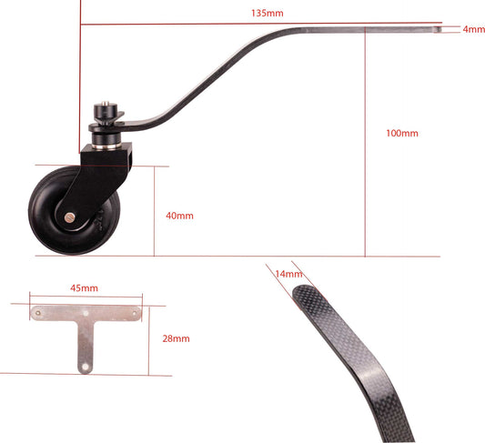 Robbe Modellsport Heckfahrwerk Carbon mit Rad Ø 40mm 80cc