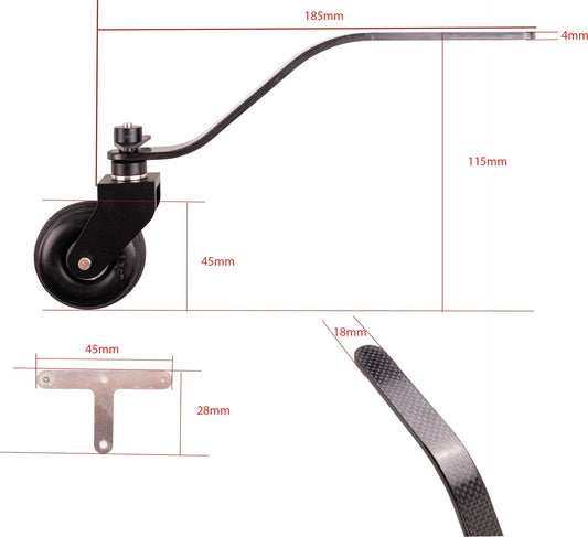 Robbe Modellsport Heckfahrwerk Carbon mit Rad Ø 45mm 100cc