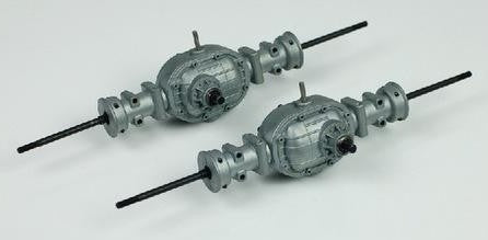 Eight wheel metal rear axle without suspension