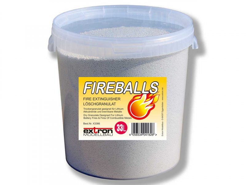 FIREBALLS Brandschutz Feuerlöschgranulat für Lithium Akkus / 33 Liter
