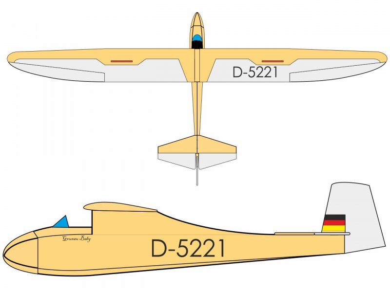 Grunau Baby (Laser Cut Kit) / 1200mm
