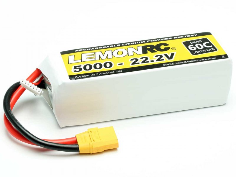 LiPo Akku LEMONRC 5000 - 22.2V (60C) XT90