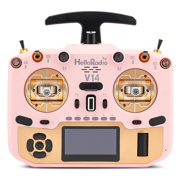 V14 MAX R9 OLED 2,4GHz ELRS LBT Radio (Multimode - M2) - Gold/Pink