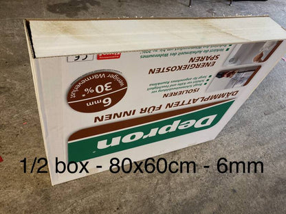 1/2 Box - 20 pcs Depron foam 6mm (G6) white ± 80x60cm (31,5"x23,5") 10m2