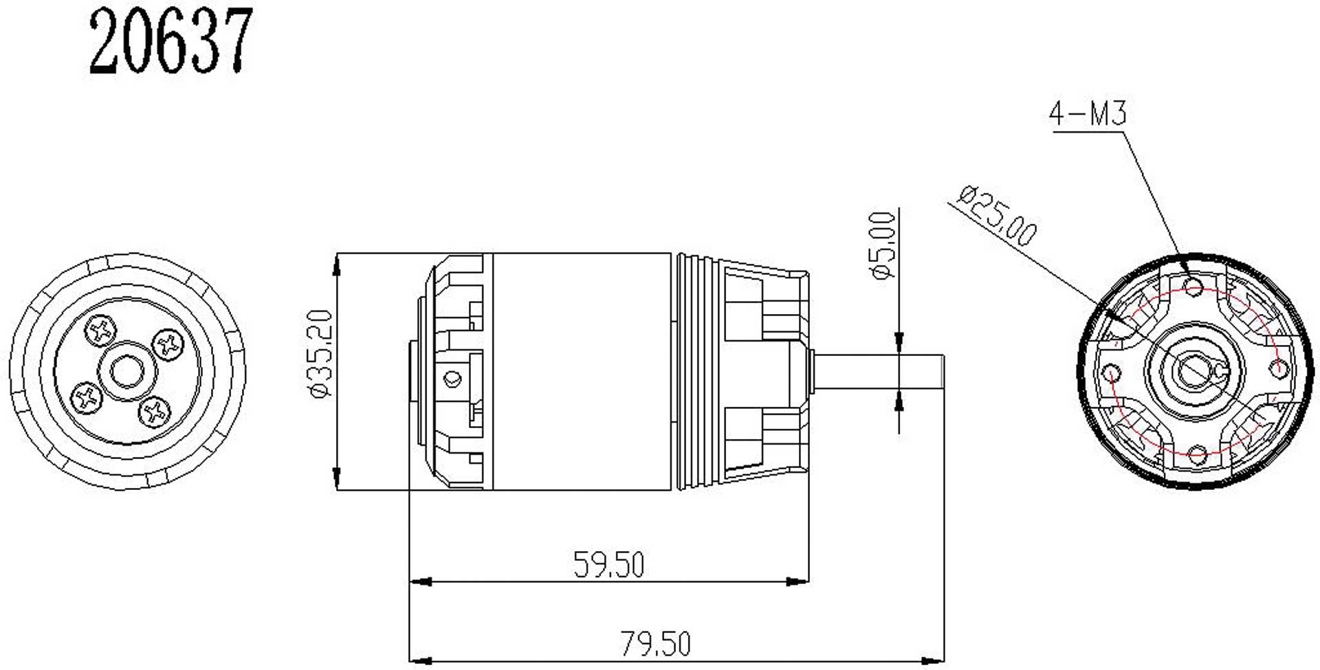 Robbe Modellsport RO-POWER TORQUE 3522 1000 K/V Brushless Motor