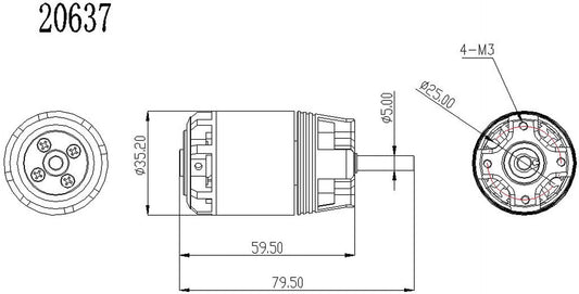 Robbe Modellsport RO-POWER TORQUE 3522 1000 K/V Brushless Motor