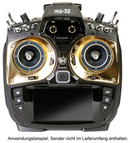 GRAUPNER MZ-32 / MZ-16 Frontplatte + Steuerknüppel Goldoptik