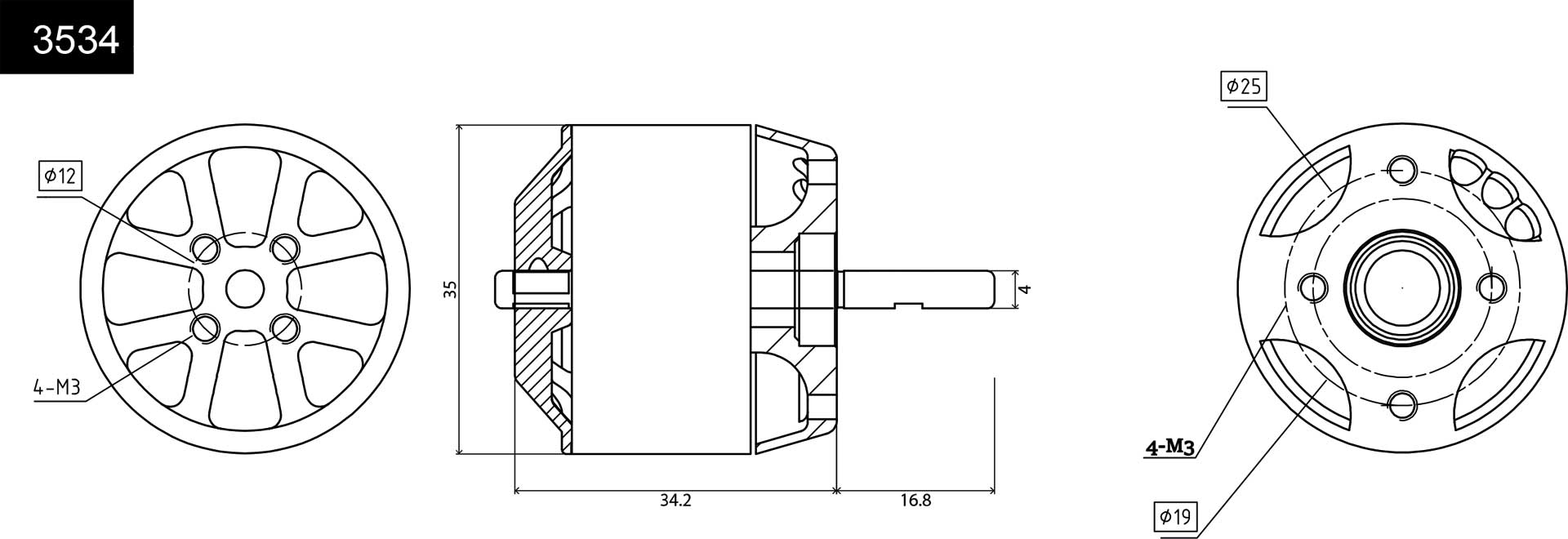 Robbe Modellsport RO-POWER TORQUE 3534 500 K/V NAVY Motor