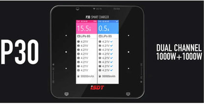 ISDT P30 DUAL CHANNEL 1000+1000W SMART CHARGE MIT BLUETOOTH ANBINDUNG Ladegerät