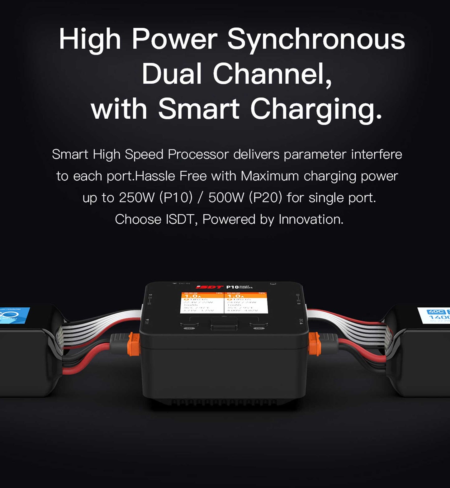 ISDT P10 Dual Smart Charger 1-6A 250W (x2) 10A (2x) 400W/16A parallel Ladegerät