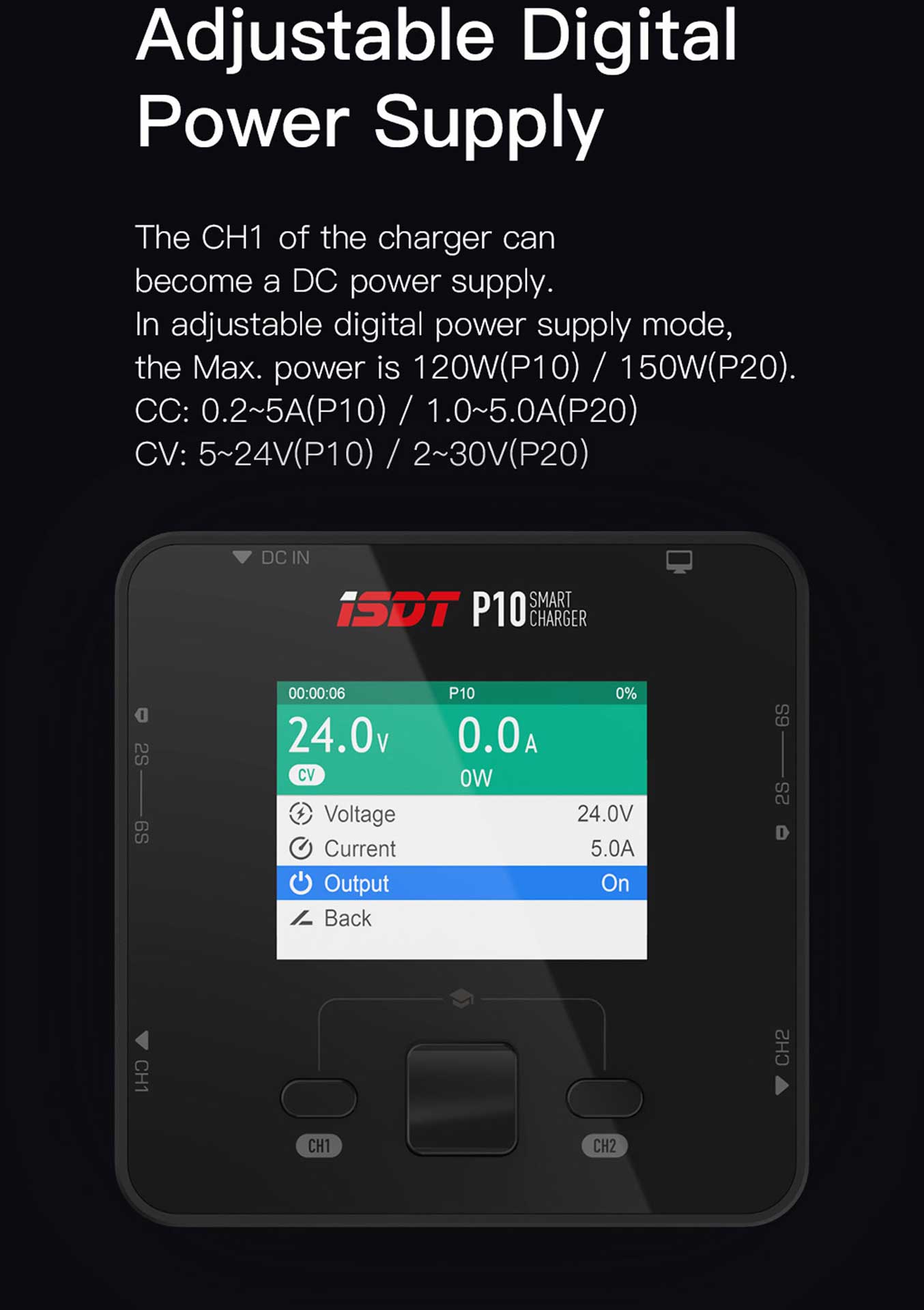 ISDT P20 Dual Smart Charger 1-8S 500W (x2) 20A (2x) 800W/35A parallel Ladegerät