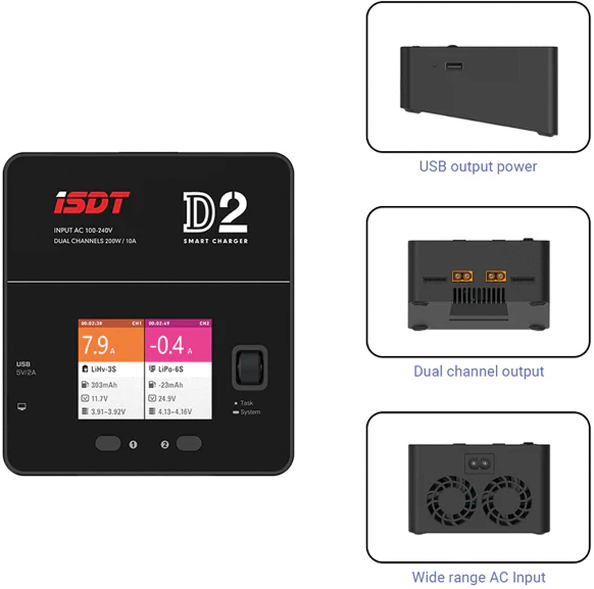 ISDT D2 Mark 2 Dual 200W 12A AC Ladegerät