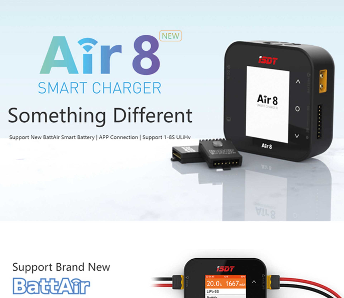 ISDT Air 8 mit BattAir Technologie 1-8S Wireless Smart Charger 500W