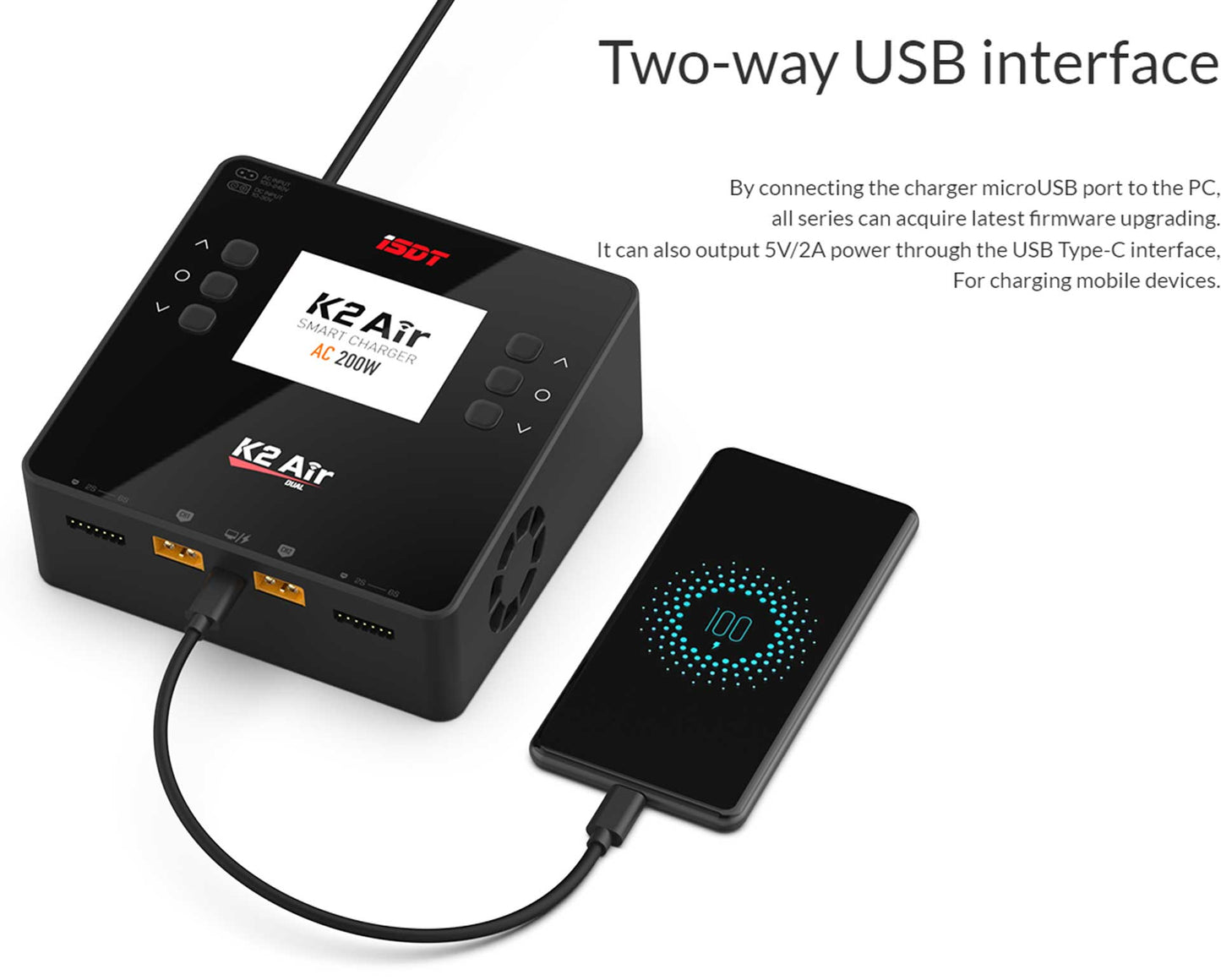 ISDT K2 Air Dual Charger 200 (500)W x2 AC/DC 1-6S ladegerät mit BattAir Technologie