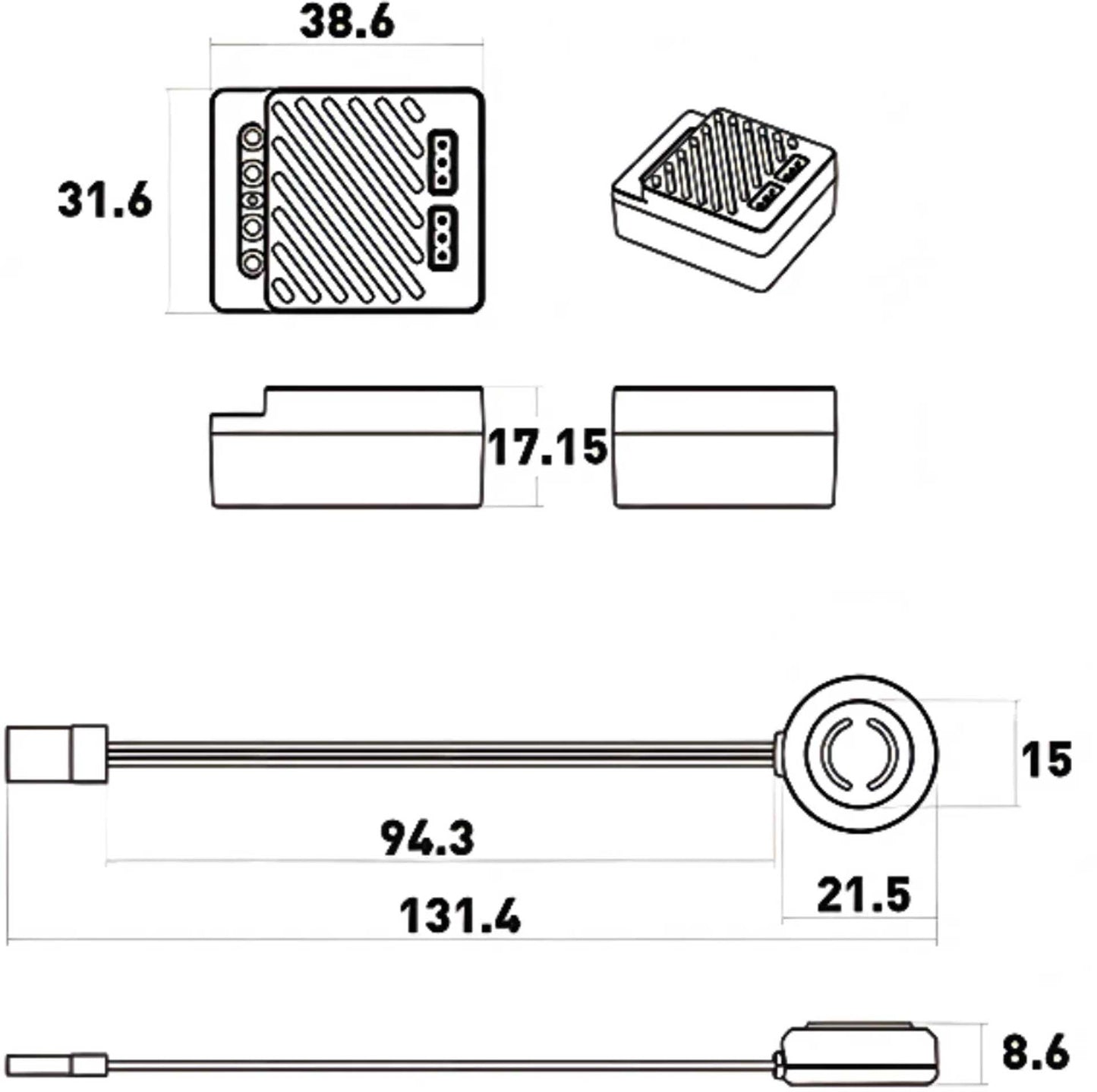 ISDT ESC 70 70(120)A 2-3S Brushed wasserdicht Regler für RC Car Tourenwagen/Buggies/Trucks/Rock Crawler