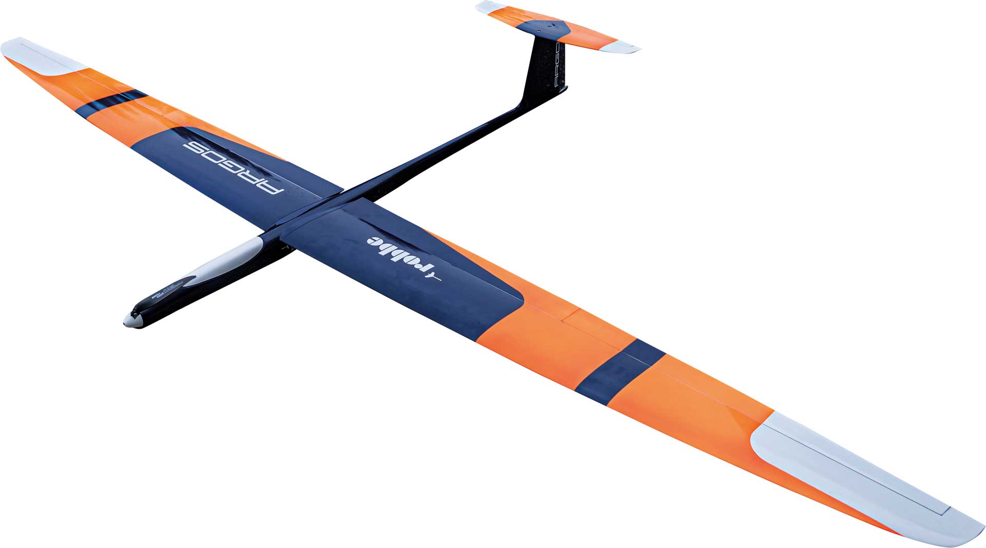 Robbe Modellsport ARGOS ARF Voll-CFK 2,75m Elektro Segler Voll-Carbon, Weiss/Blau/Neon Orange