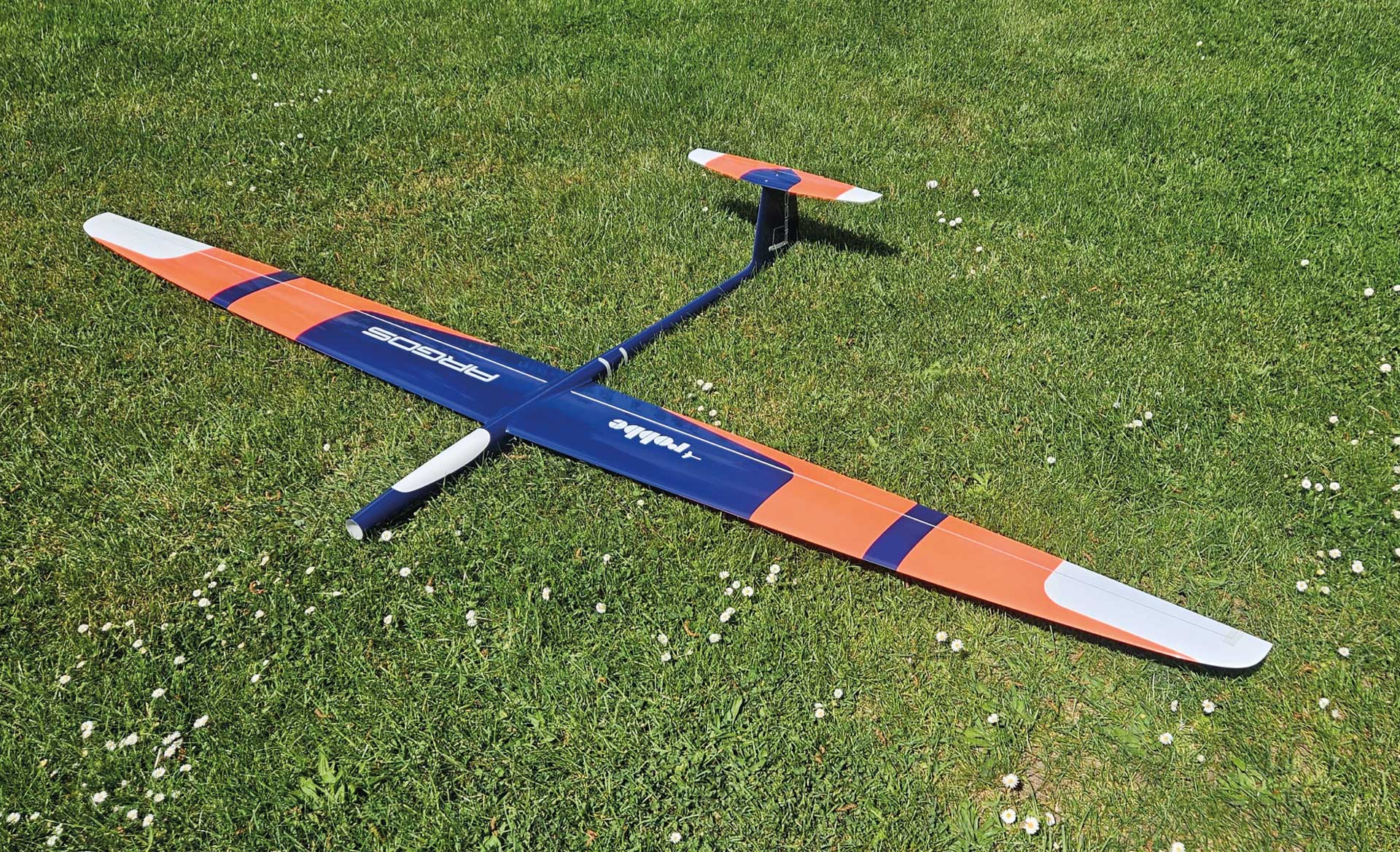 Robbe Modellsport ARGOS ARF Voll-CFK 2,75m Elektro Segler Voll-Carbon, Weiss/Blau/Neon Orange