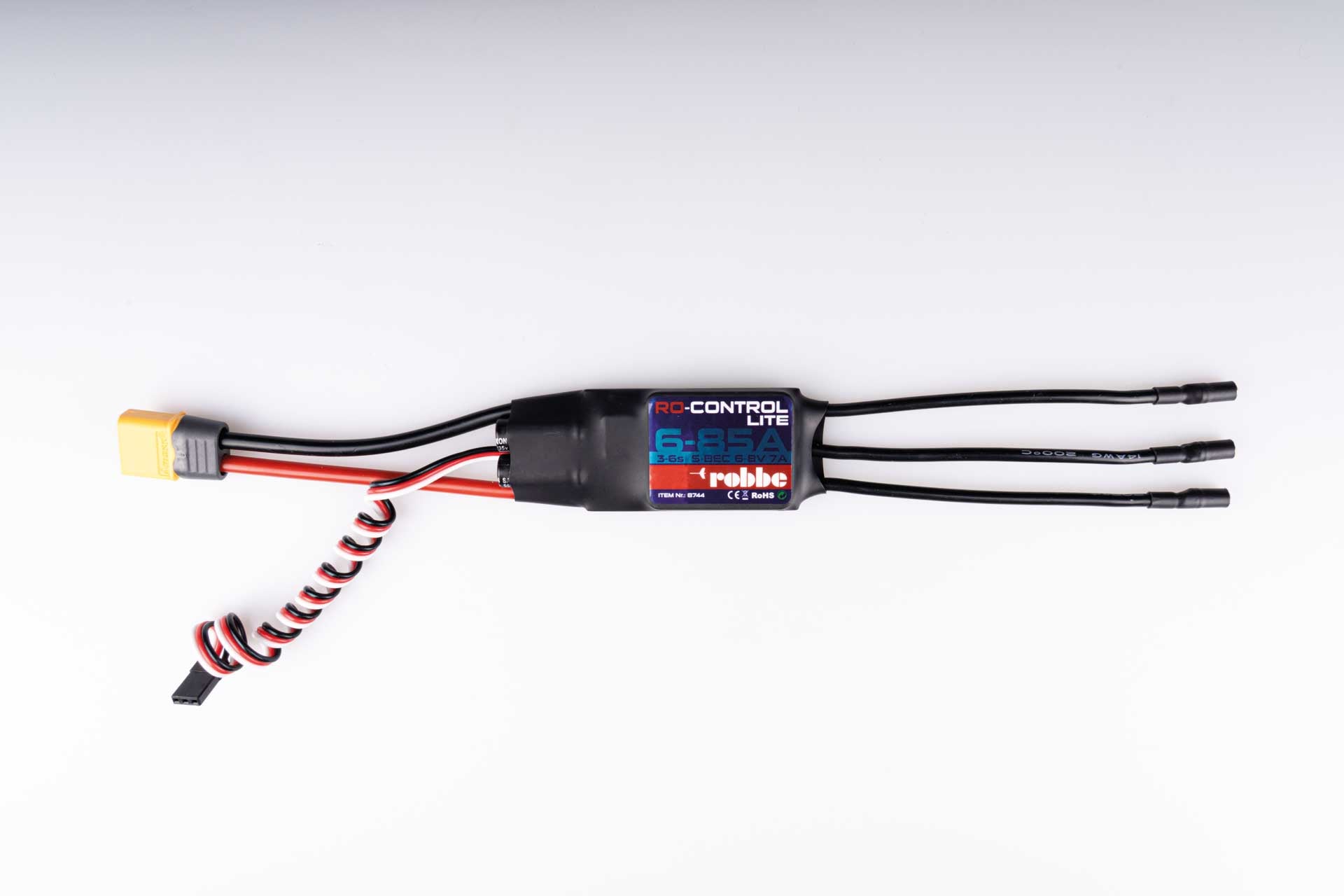 Robbe Modellsport RO-CONTROL 6-85 LITE 3-6S-85(100A) XT-60 (6)8V 7A S-BEC, / 3,5mm Goldkontakt