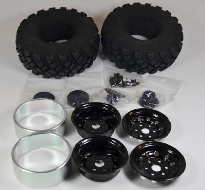 1.9' complete tyres black hub,2unit/kit