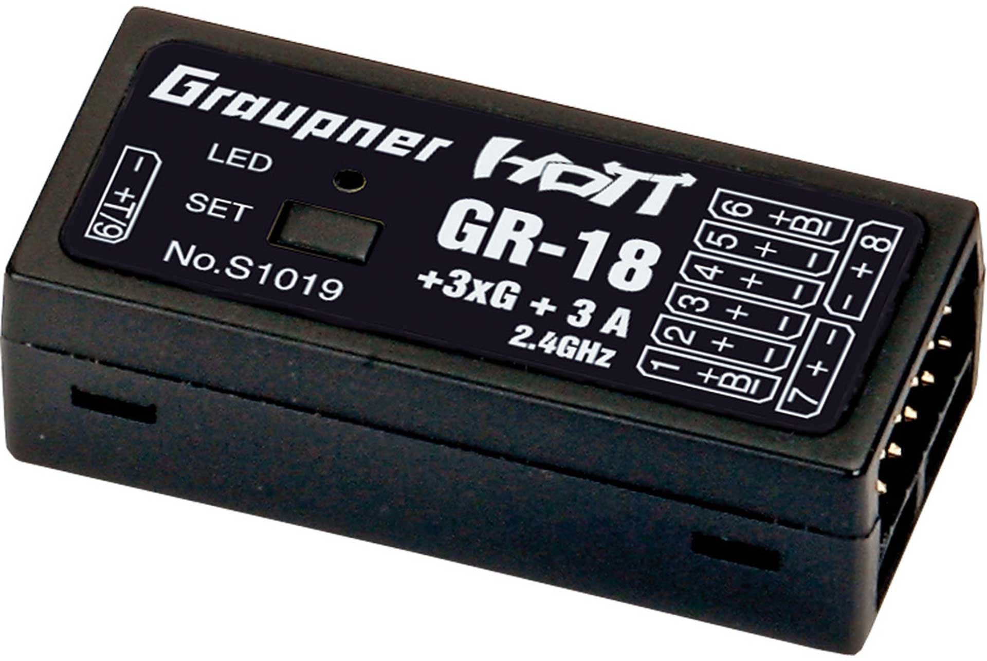 GR-18 + 3XG + 3A HoTT - 2.4 GHz receiver