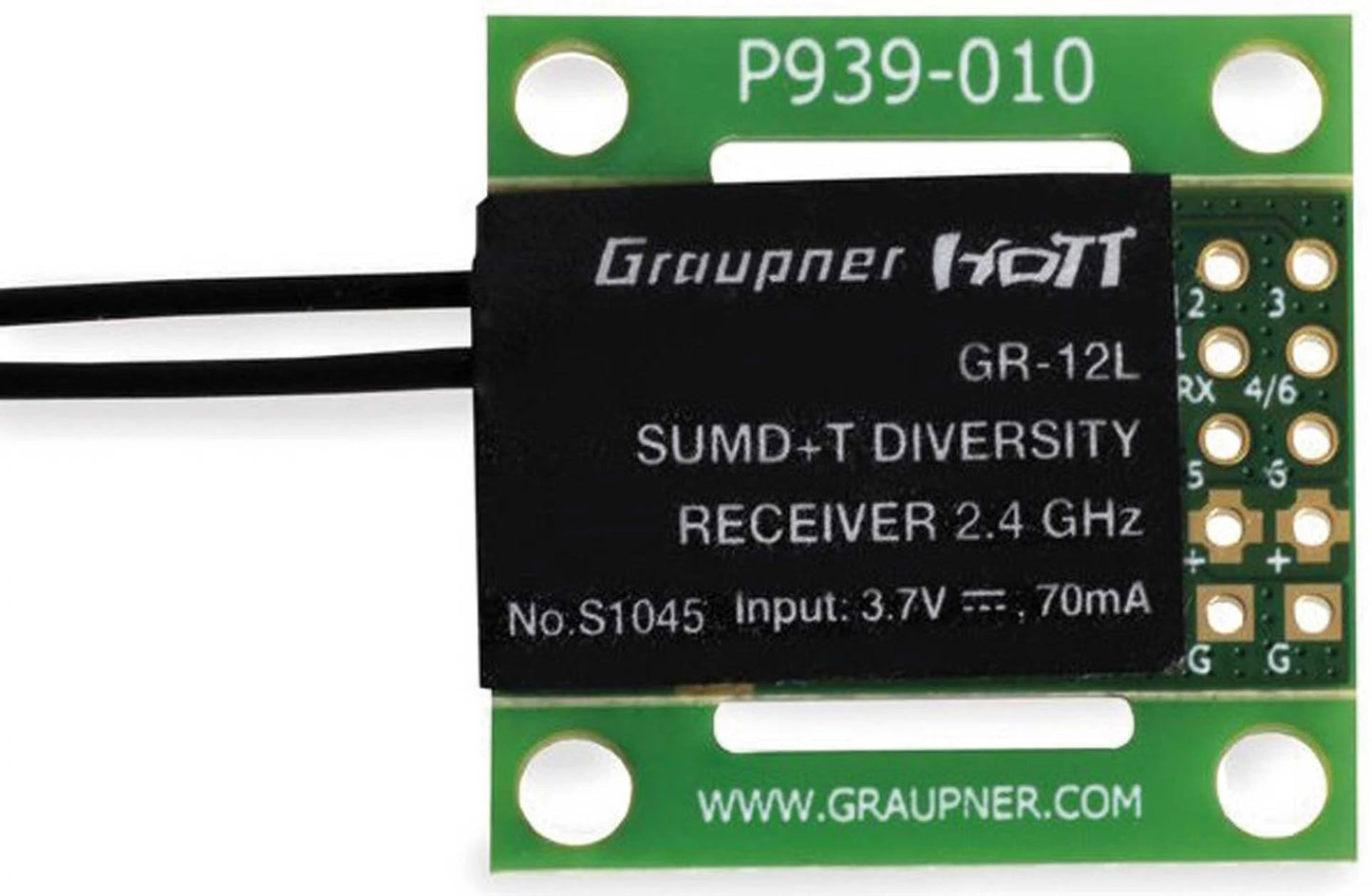 GR-12L SUMD 2 antennas PCB 2.4 GHz receiver