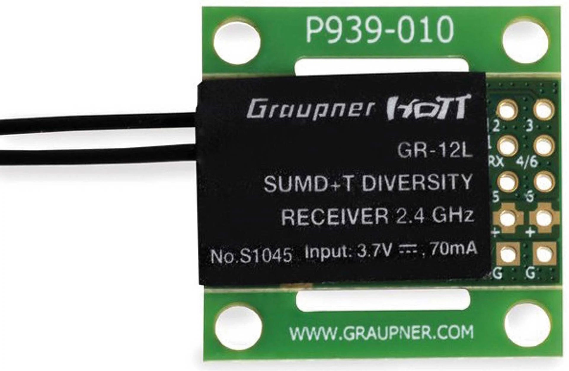GR-12L SUMD 2 antennas PCB 2.4 GHz receiver
