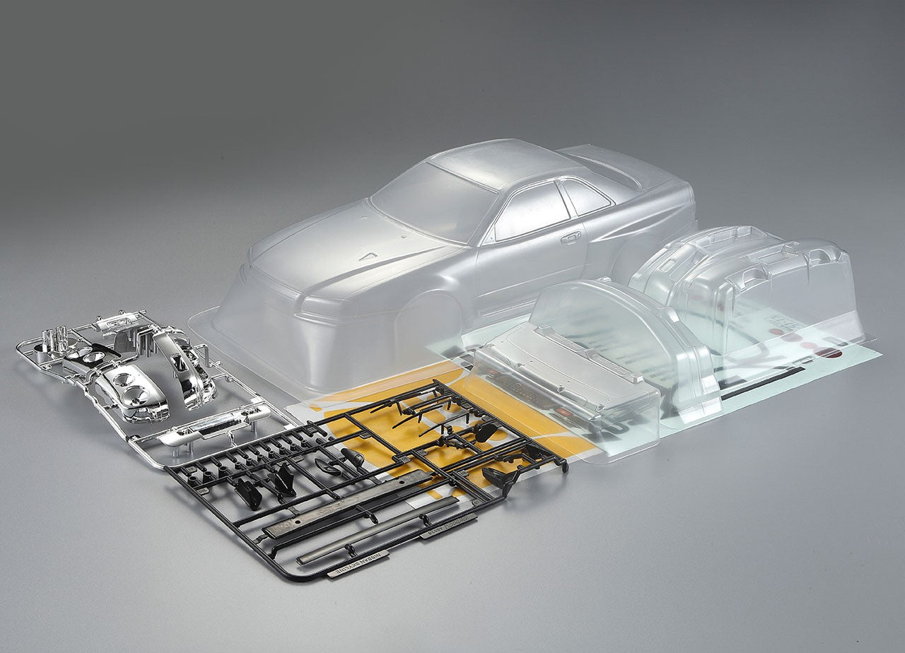 Nissan Skyline R34 195mm Clear Body, Kit all-in