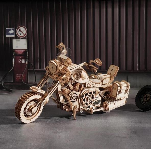 Cruiser Motorrad (Lasercut Holzbausatz)