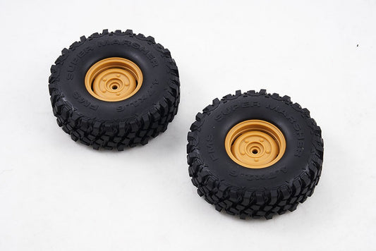 FCX10 Land Rover serie 11043 - WHEEL ASSEMBLY 1PAIR  (25 degrees)