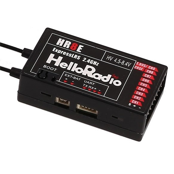 HR8E ELRS 2,4GHz 8Ch. Receiver - Black
