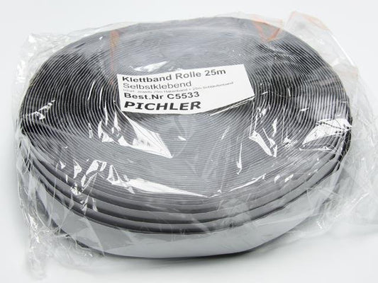 Klettband schwarz 25 Meter (VE= 1 Rolle)