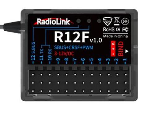 R12F 2.4Ghz 12Ch Receiver with 2-way telemetry for T12D & T16D