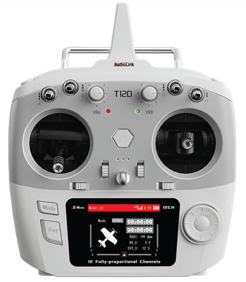 T12D 12-Channels radio (Mode 1) with R12F Receiver